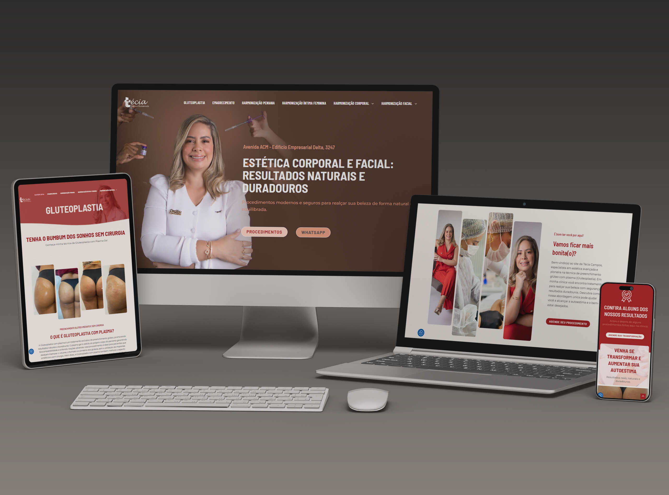 Técia Campos Esteticista - Site Institucional